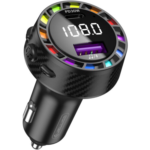 Jellico FM21 bluetooth prostoročna naprava FM Transmiter + avtopolnilec USB A in USB-C 30W Cene