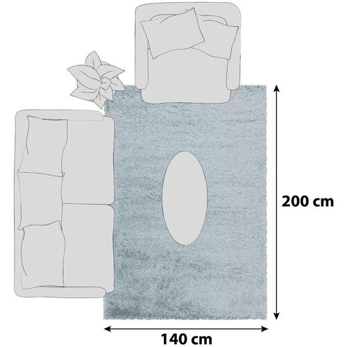 XXXL Preproga Fluffy, 140x200cm, Modra Slike