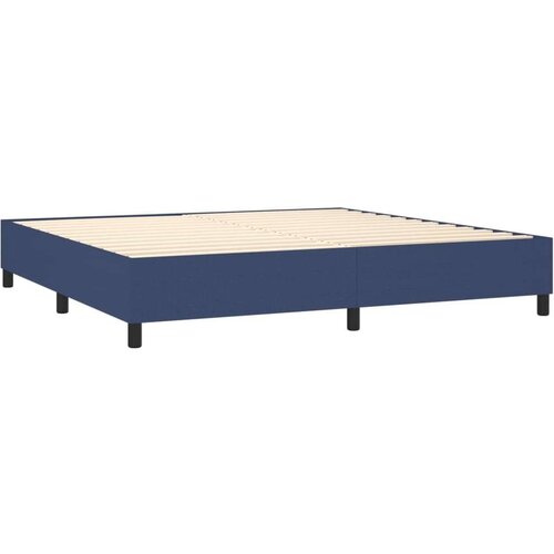 Krevet box spring s madracem LED plavi 200x200 cm od tkanine Slike