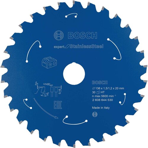 Bosch Expert for Stainless Steel list kružne testere za akumulatorske testere 136x1,5x20 T30 Slike