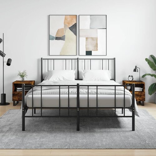 VidaXL Nočna omarica 2 kosa dimljen hrast 40x35x47,5 cm inženirski les Slike