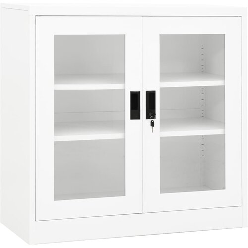 vidaXL Pisarniška omara bela 90x40x90 cm jeklo Cene