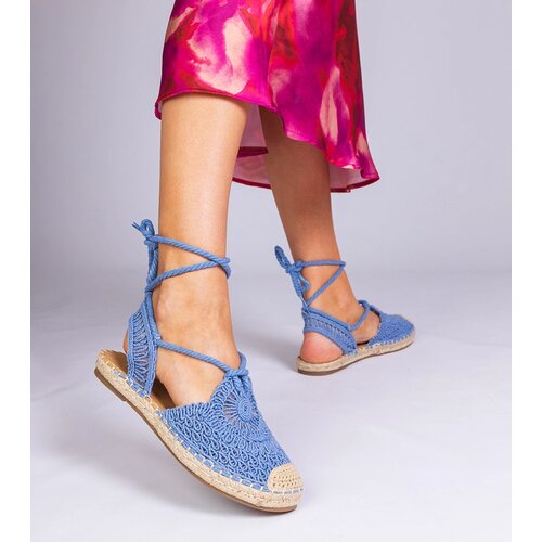 Gemre Blue flat heel espadrille sandals Relis Cene