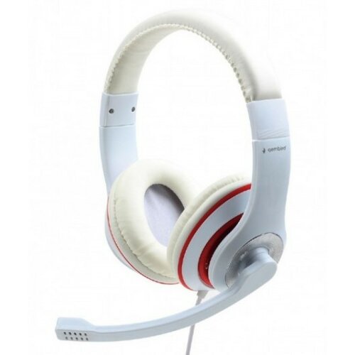 Gembird MHS-03-WTRD slušalice sa mikrofonom, 1x3.5mm white/red Slike