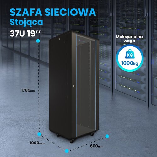 Extralink Rackmount cabinet 37U 600x1000 Black standing Cijene