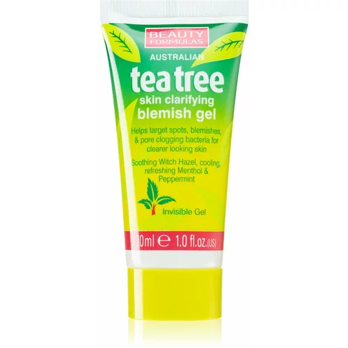 Beauty Formulas Tea Tree umirujući gel za čišćenje za nepravilnosti na koži lica 30 ml