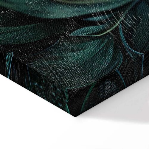  Slika - Dark Green Victorian Leaves: Botanical Carved Composition 90x60 Premium Print Slike
