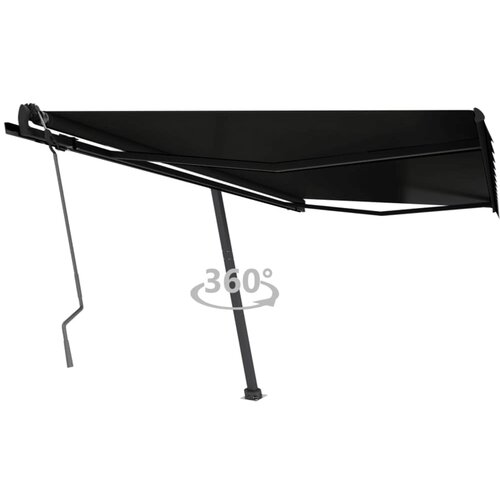 vidaXL prostostoječa ročno zložljiva tenda 400x350 cm antracitna Cene