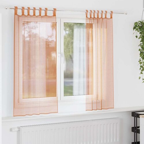 Voile zavjese s petljama 2 kom terakota 140x175 cm Cene
