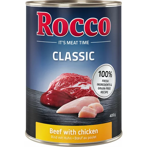 Rocco Ekonomično pakiranje za gurmane: Classic 24 x 400 g - Govedina s piletinom
