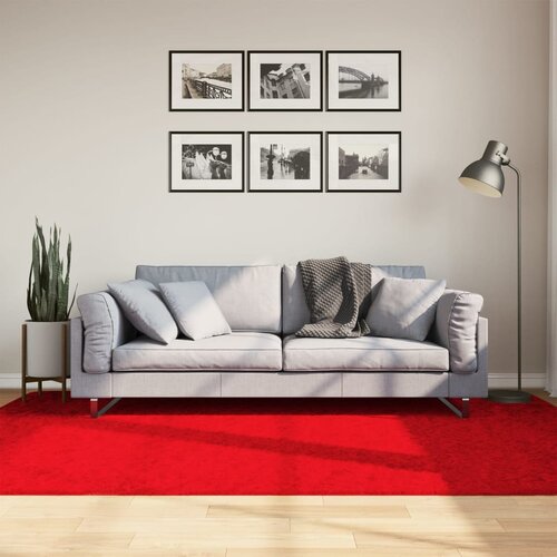 vidaXL Preproga OVIEDO s kratkimi vlakni rdeča 160x230 cm Cene