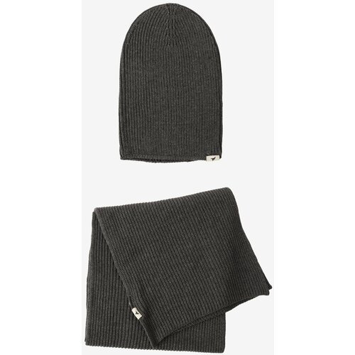 AC&Co / Altınyıldız Classics Men's Gray Melange Windproof Warm Knitwear Scarf-Beanie Set Cene