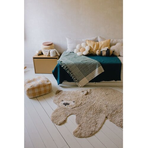 Lorena Canals Bež periv/ručno rađen pamučan dječji tepih 120x122 cm Bear &amp;ndash; Slike