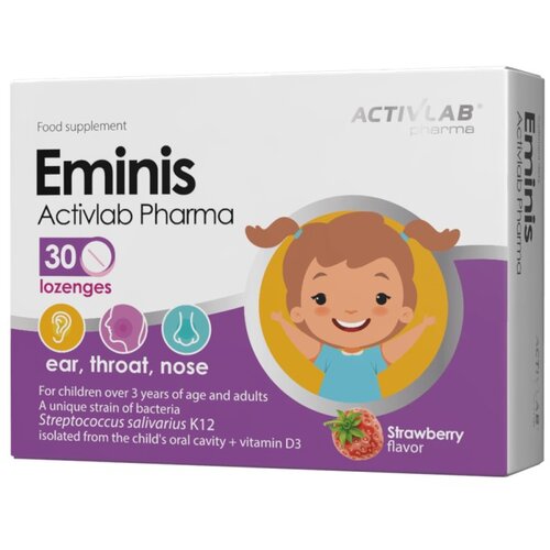 ACTIVLAB Probiotici za zdravlje u&scaron;iju, grla i nosa za djecu Eminis (30 pastila) Cijene