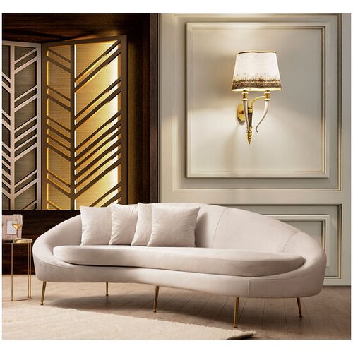 Atelier Del Sofa Kremno bela sedežna garnitura 255 cm Eses – Cene