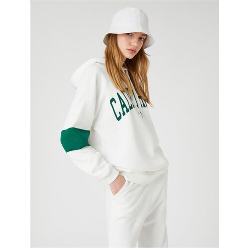 Koton College Sweatshirt Hooded Embroidered Long Sleeve Slike