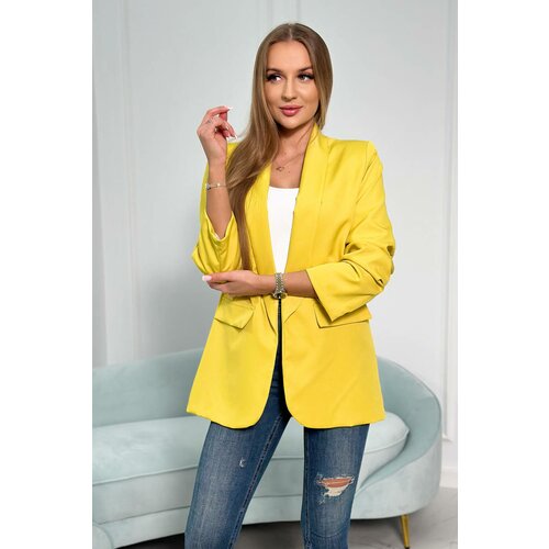 Kesi Elegant blazer with yellow lapels Slike