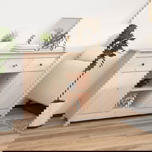 VidaXL Komoda 100x35x74,5 cm trdna borovina Slike