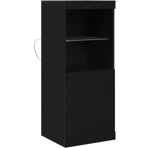  Komoda s LED svjetlima Crni hrast 41x37x100 cm Slike