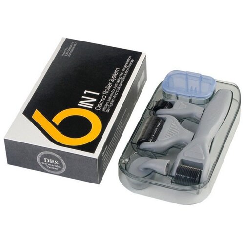 INF 6-v-1 večfunkcijski derma valjček za obraz in telo, mikroneedling Grey+Black, (5000339443) Slike