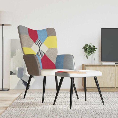  Stolica za opuštanje s osloncem za noge patchwork od tkanine Cene