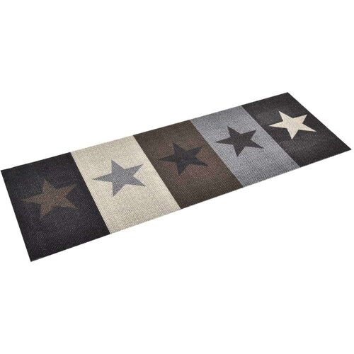 VidaXL Kuhinjski tepih s uzorkom zvijezda perivi 45 x 150 cm Slike