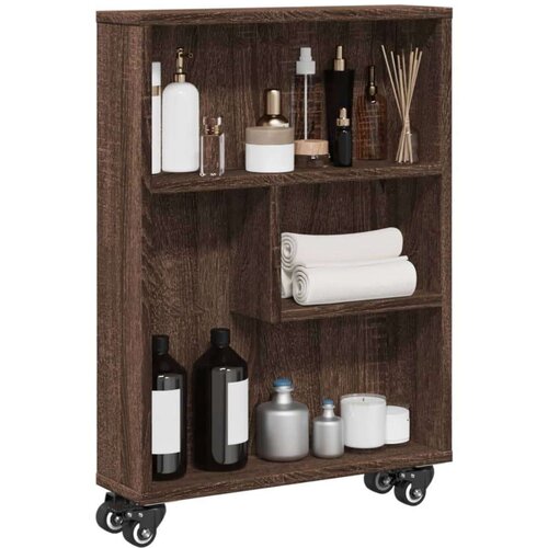 vidaXL Uska kolica za pohranu boja hrasta 48x13x68cm konstruirano drvo Cene