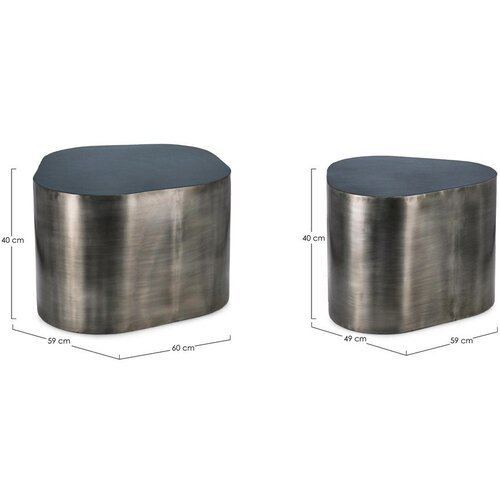 BIZZOTTO Antracitno sivi metalni stolići za kavu u setu 2 kom 59x60 cm Kalinda &amp;ndash; Slike