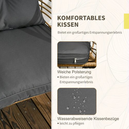 Bistro set 3 komada 1 stolić 2 stolice 62x65x78 cm boja pijeska i tamno siva Slike