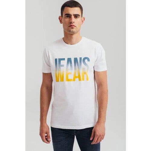 Legendww muska bela pamucna majica sa jeans wear printom Cene
