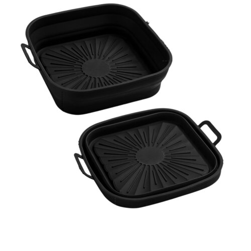 INF Zložljiv kvadratni silikonski kalup Air Fryer 17,5 cm Black, (21247932) Slike
