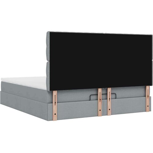VidaXL Okvir kreveta s madraca svijetlosivi 160x200cm od tkanine Slike