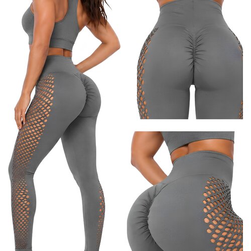 IZMAEL Ženske &scaron;portne Push Up legice ZR - 40862 - Siva / L / XL Cene