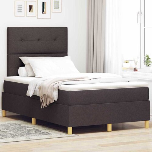  LED Box Spring Krevet Tamno smeđa 120 x 200 cm tkanina Cijene