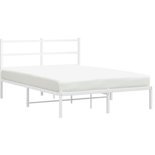  Metalni okvir za krevet s uzglavljem bijeli 140 x 190 cm Slike