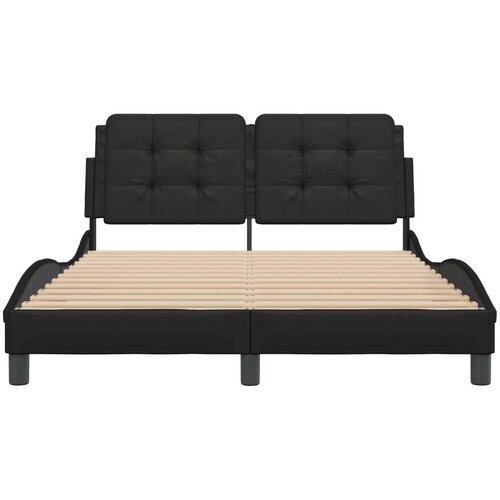 VidaXL okvir za krevet s uzglavljem crni 120 x 200 cm od umjetne kože Slike