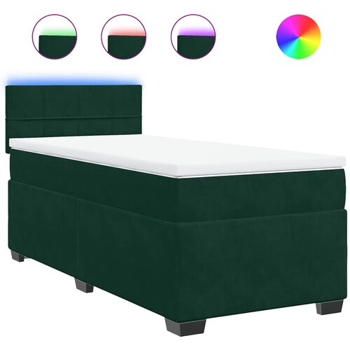 Box spring krevet s madracem tamnozeleni 90x190 cm bar&amp;scaron;unasti Slike