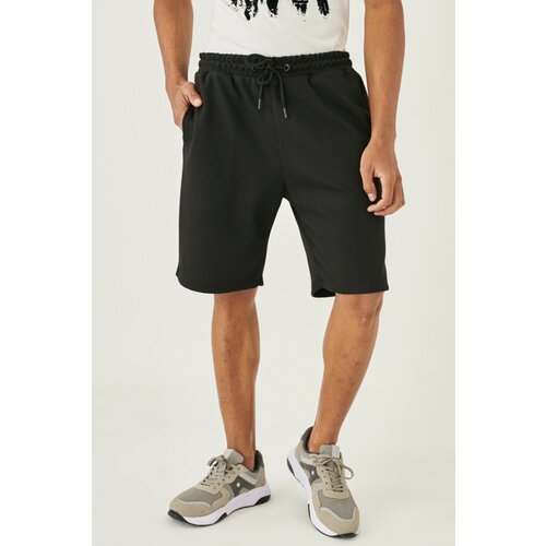 AC&Co / Altınyıldız Classics Men's Black Standard Fit Casual Comfortable Sports Knitted Shorts Cene