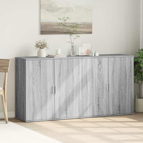  Komoda 2 kom boja hrasta sonome 79x38x80 cm konstruiranog drva Siva Slike
