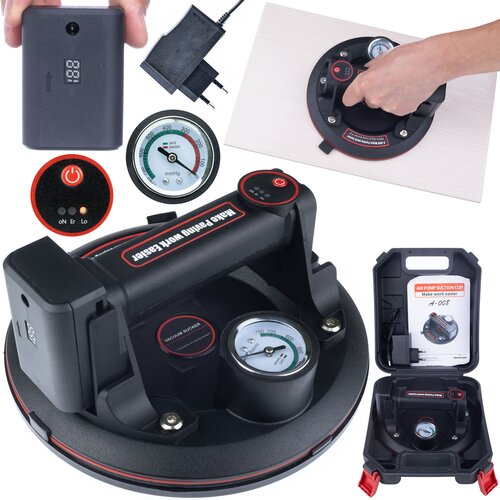 Rosfix Akumulator Vakuumska Priseska &ndash; Nosilnost 200 Kg, Manometer, Inteligentni Indikator | Dimenzije 20x20x9 Cm, Li-Ion 3.6 V 1500mAh, (5000244543) Cene