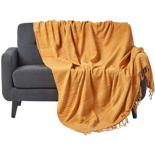 HOMESCAPES Prevleka za posteljo in kavč iz bombažne šenile Tie Dye Rust, 150x200 cm, (20750041)