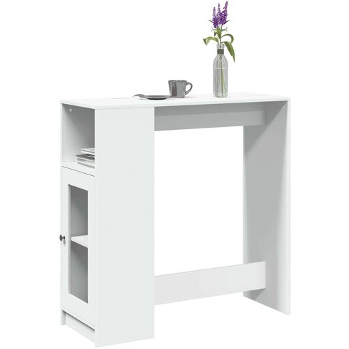 VidaXL Barski stol s držačima bijeli 101x40x103,5 cm drveni Slike