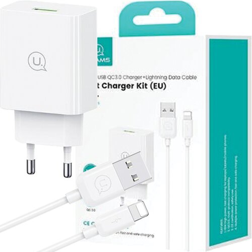 Usams 18W POLNILEC S KABLOM ZA HITRO POLNILO LIGHTNING USB-A, (21974693) Cene