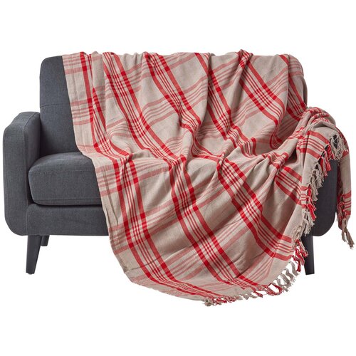 HOMESCAPES Prevleka za kavč in posteljo Grey &amp;amp; Red Tartan Check, 255x360 cm, (20749802) Slike
