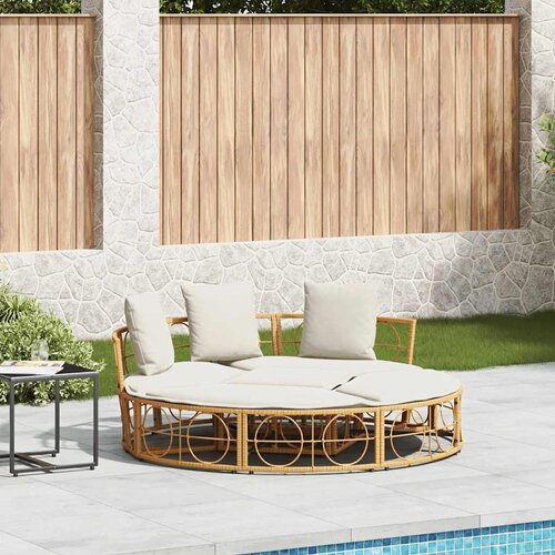 vidaXL Zunanja lounge postelja brez baldahina Poly Rattan Cene