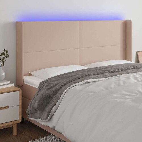  Uzglavlje boja cappuccina 183x16x118/128cm od umjetna koža Slike