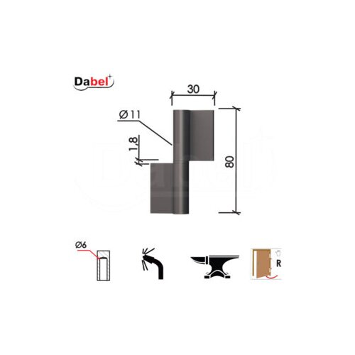 Dabel šarka bravarska za vrata SP8 Ne 80x30x1,85mm Desna DP0 0102320 Cene