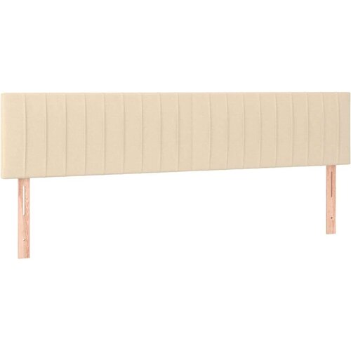 vidaXL Box spring postelja z vzmetnico krem 160x200 cm blago, (20896353) Cene