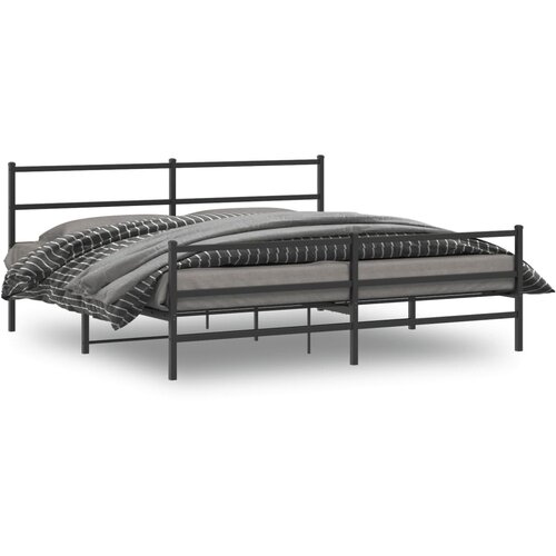 vidaXL Metalni okvir kreveta s uzglavljem i podnožjem crni 183x213 cm Cene