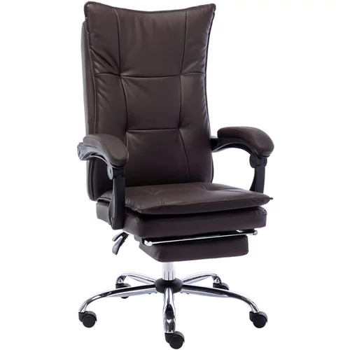 vidaXL uredska stolica od umjetne kože smeđa